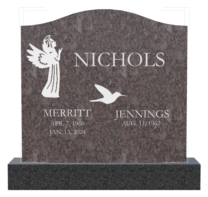 Serpentine Traditional Engraved Headstone – Angel Bird preview