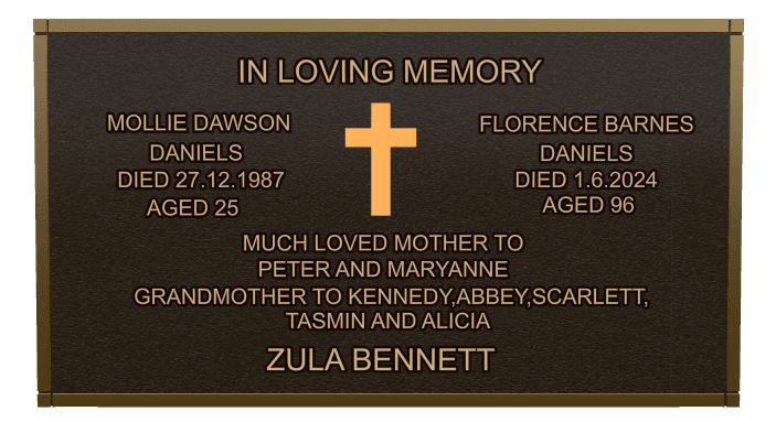 Rectangle (landscape) Bronze Plaque – cross preview
