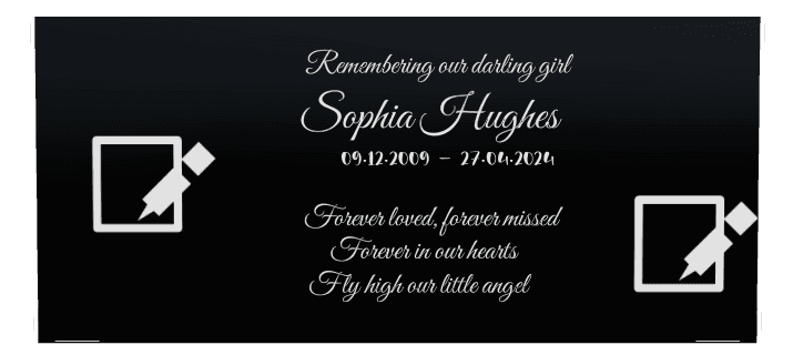Rectangle (landscape) Laser-Etched Color Plaque – Baby Memorial preview
