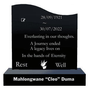 Left Wave - Dove Headstone memorial design preview