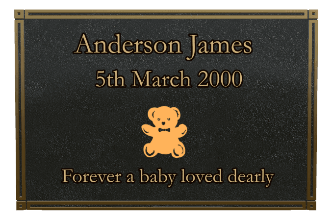 Rectangle (landscape) Bronze Plaque – teddy-bear preview