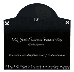 Curved Gable - Butterflies Flower memorial design preview