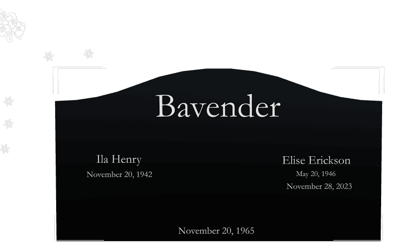 Serpentine Laser-Etched Black Granite Headstone – Flower Flowers preview