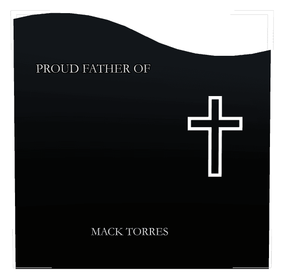 Left Wave Laser-Etched Black Granite Headstone – Daniel preview