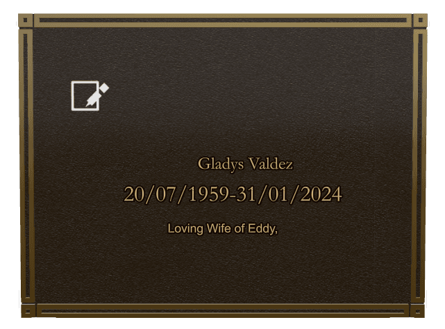 Rectangle (landscape) Bronze Plaque – Wife Memorial preview