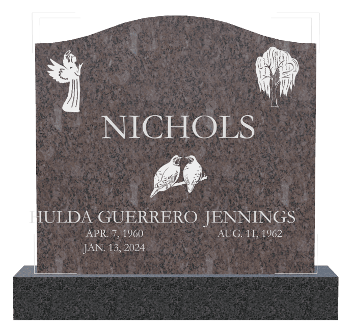 Serpentine Traditional Engraved Headstone – Angel Bird Headstone preview