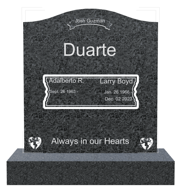 Serpentine Traditional Engraved Headstone – Always in Our Hearts preview