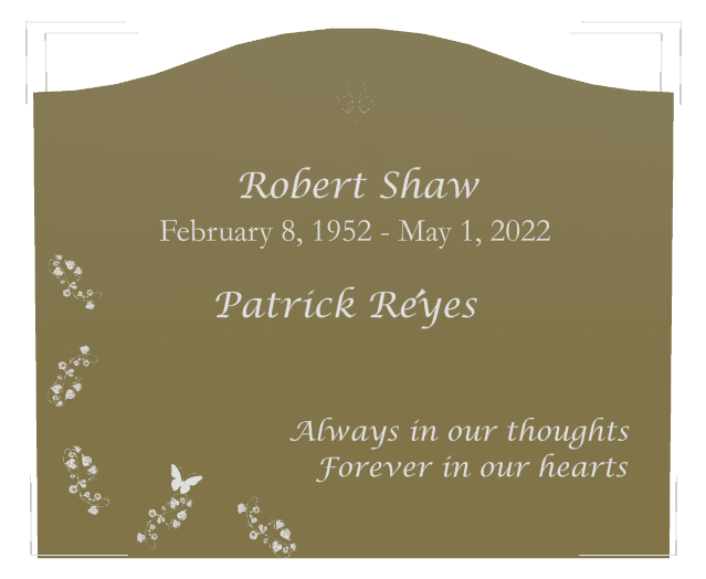 Serpentine Traditional Engraved Headstone – Forever in Our Hearts preview