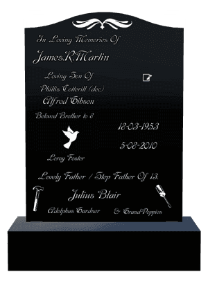 Serpentine - Beloved Brother Headstone memorial design preview