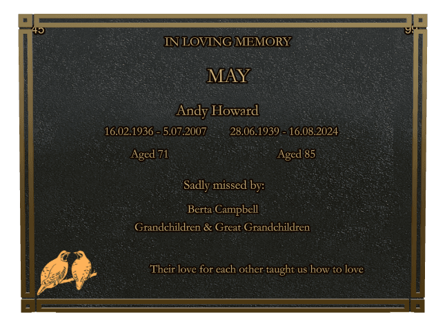 Rectangle (landscape) Bronze Plaque – bird preview