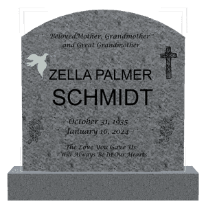 Curved Top - Dove Flower memorial design preview