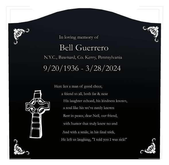 Serpentine Laser-Etched Black Granite Headstone – Rest in Peace preview
