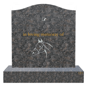 Serpentine - Horse Headstone memorial design preview