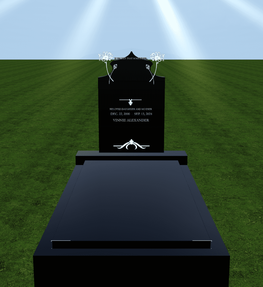 Laser-Etched Black Granite Monument – Beloved Daughter preview