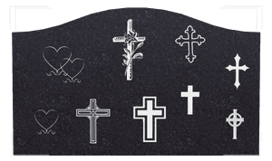 Serpentine - Cross Heart Headstone memorial design preview