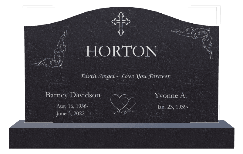 Serpentine Traditional Engraved Headstone – Cross Heart preview