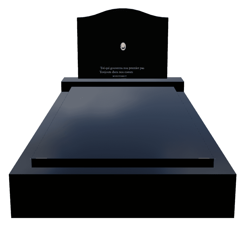 Serpentine Laser-Etched Black Granite Monument – Dove Flower preview