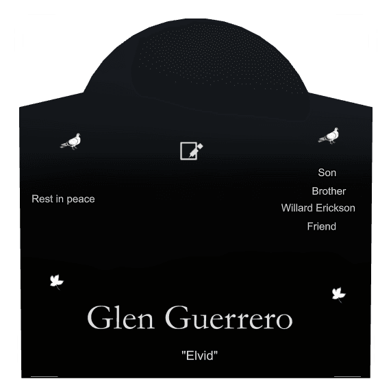 Curved Gable Laser-Etched Black Granite Headstone – Rest in Peace preview