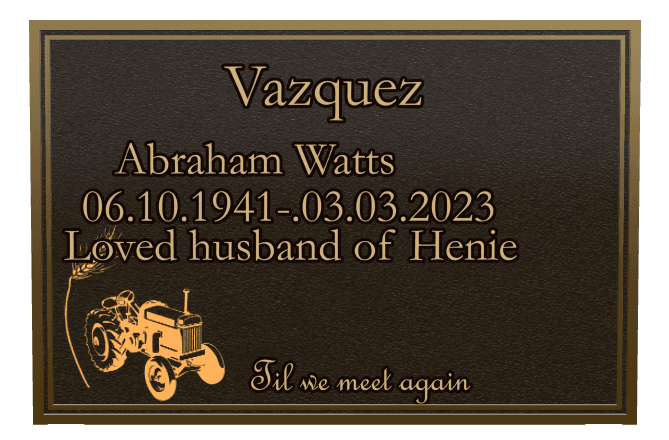 Rectangle (landscape) Bronze Plaque – flower preview