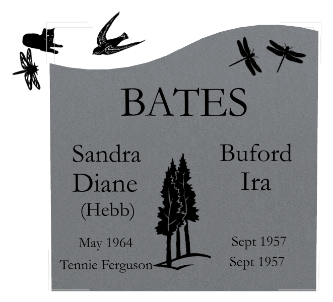 Right Wave Traditional Engraved Headstone – Bird Cat preview