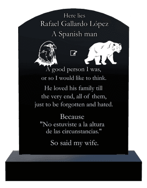 Curved Top - Bird Headstone memorial design preview