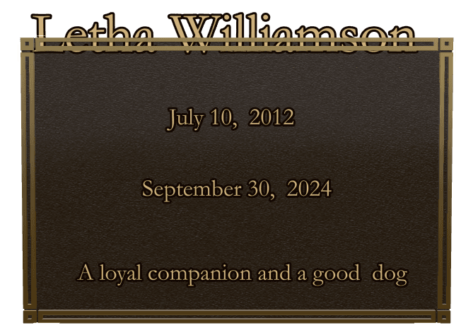 Rectangle (landscape) Bronze Plaque – Pet Memorial preview