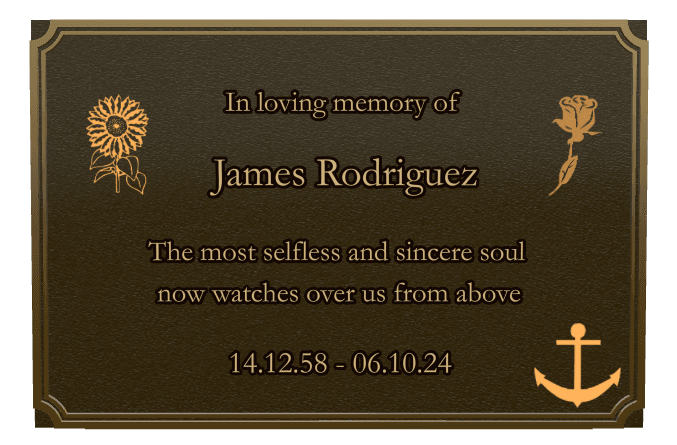 Rectangle (landscape) Bronze Plaque – anchor and flower preview