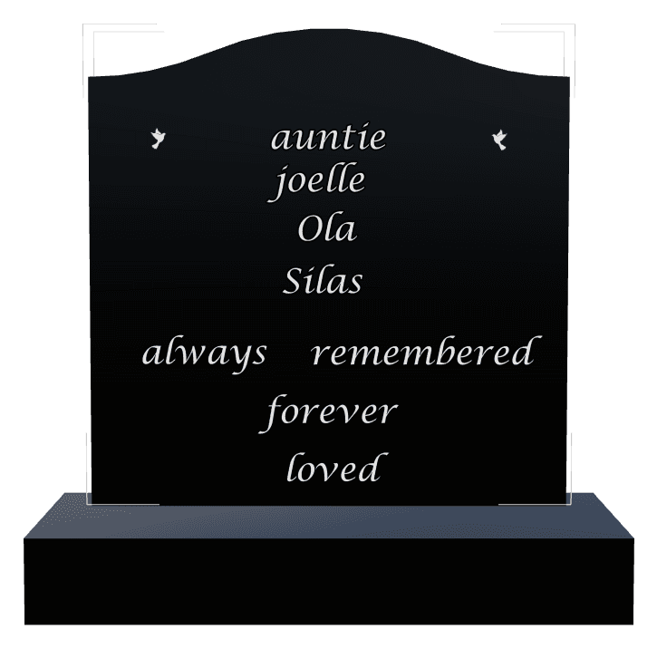Serpentine Laser-Etched Black Granite Headstone – Forever Loved Headstone preview