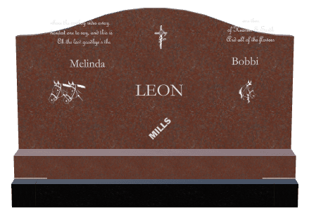 Serpentine Laser-Etched Black Granite Headstone – Horse preview
