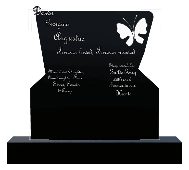 Laser-Etched Black Granite Headstone – Much Loved preview