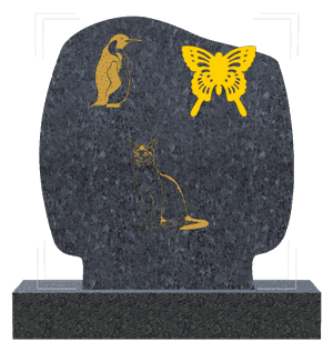 Headstone 2 - Bird Butterflies memorial design preview