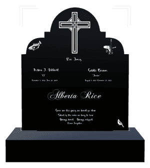 Headstone 32 - Bird Cross memorial design preview
