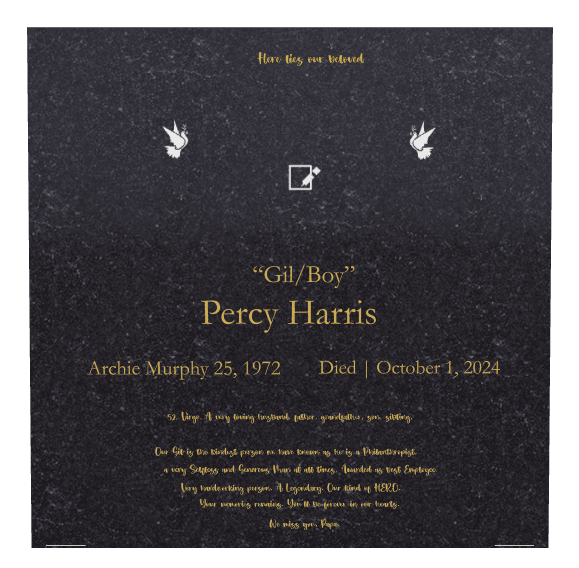 Square Traditional Engraved Headstone – Loving Husband preview