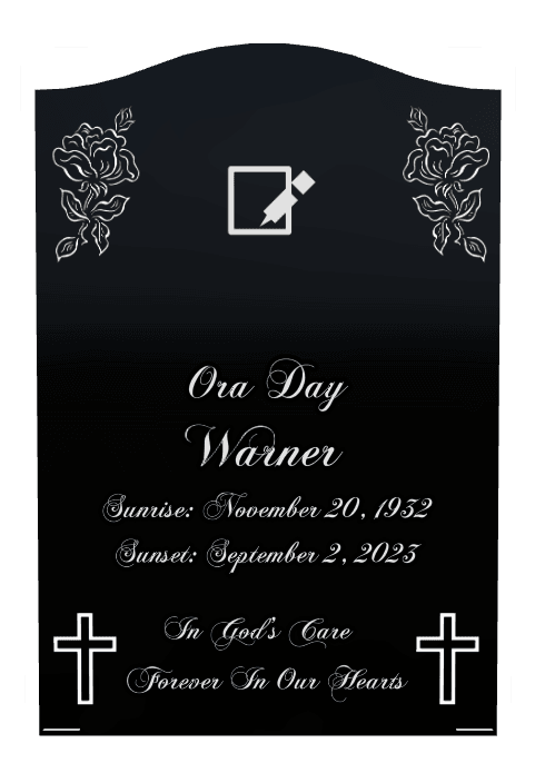 Serpentine Laser-Etched Black Granite Headstone – Forever in Our Hearts preview