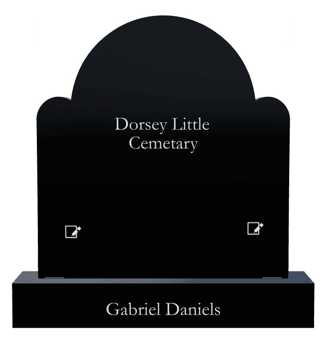 Laser-Etched Black Granite Headstone – Dedication preview