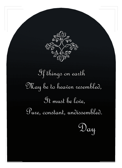 Half Round Laser-Etched Black Granite Headstone – Flower preview