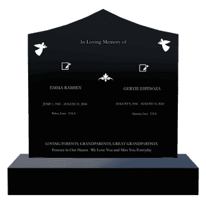 Curved Peak - Forever in Our Hearts memorial design preview
