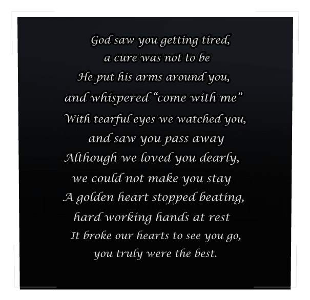 Square Laser-Etched Black Granite Headstone – God Saw You Getting Tired preview
