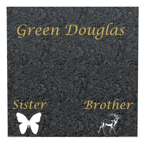 Square Traditional Engraved Headstone – Bird Butterflies Headstone preview
