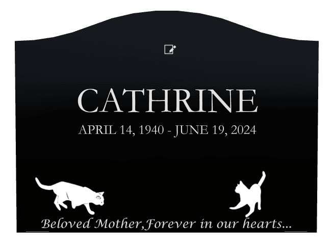 Serpentine Laser-Etched Black Granite Headstone – Forever in Our Hearts preview