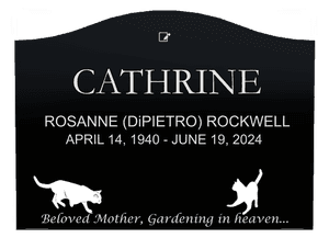 Serpentine - Cat Headstone memorial design preview