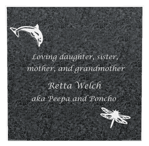 Square - Dolphin Headstone memorial design preview