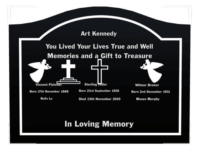 Serpentine Laser-Etched Black Granite Headstone – In Loving Memory preview