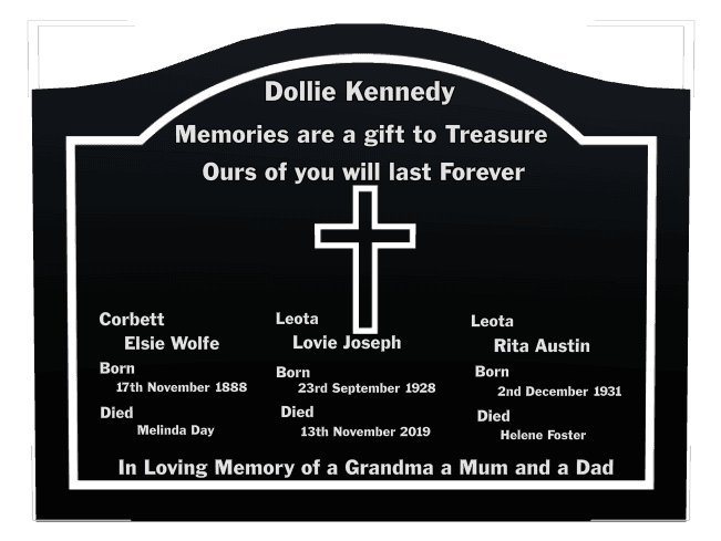 Serpentine Laser-Etched Black Granite Headstone – In Loving Memory preview