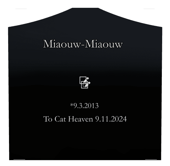 Cropped Peak Laser-Etched Black Granite Headstone – Cat Headstone preview