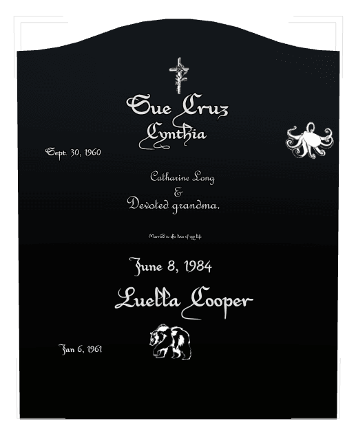 Serpentine Laser-Etched Black Granite Headstone – Loving Wife preview