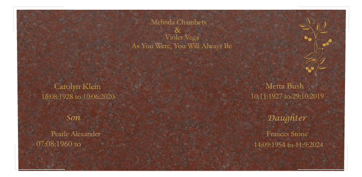 Rectangle Traditional Engraved Headstone – Cherished Memories preview