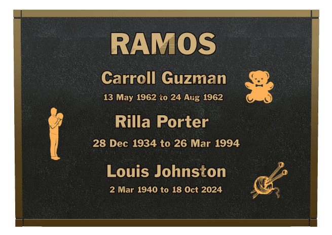 Rectangle (landscape) Bronze Plaque – teddy-bear preview