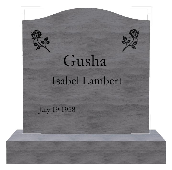 Serpentine Traditional Engraved Headstone – Flower Flowers Headstone preview