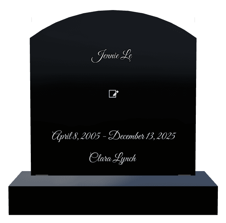 Curved Top Laser-Etched Black Granite Headstone – Beloved Daughter preview